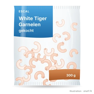 Illustration: Beutel Escal White Tiger Garnelen gekocht, 300 g