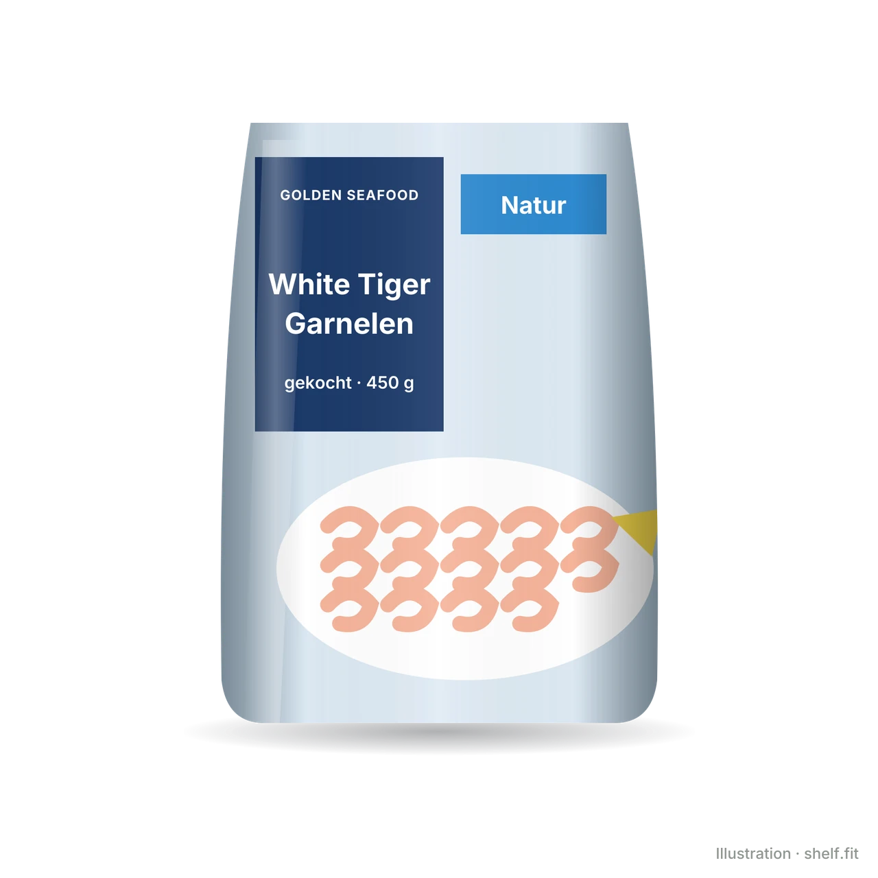 Illustration: White Tiger Garnelen Natur, gekocht