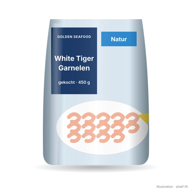 Illustration: White Tiger Garnelen Natur, gekocht