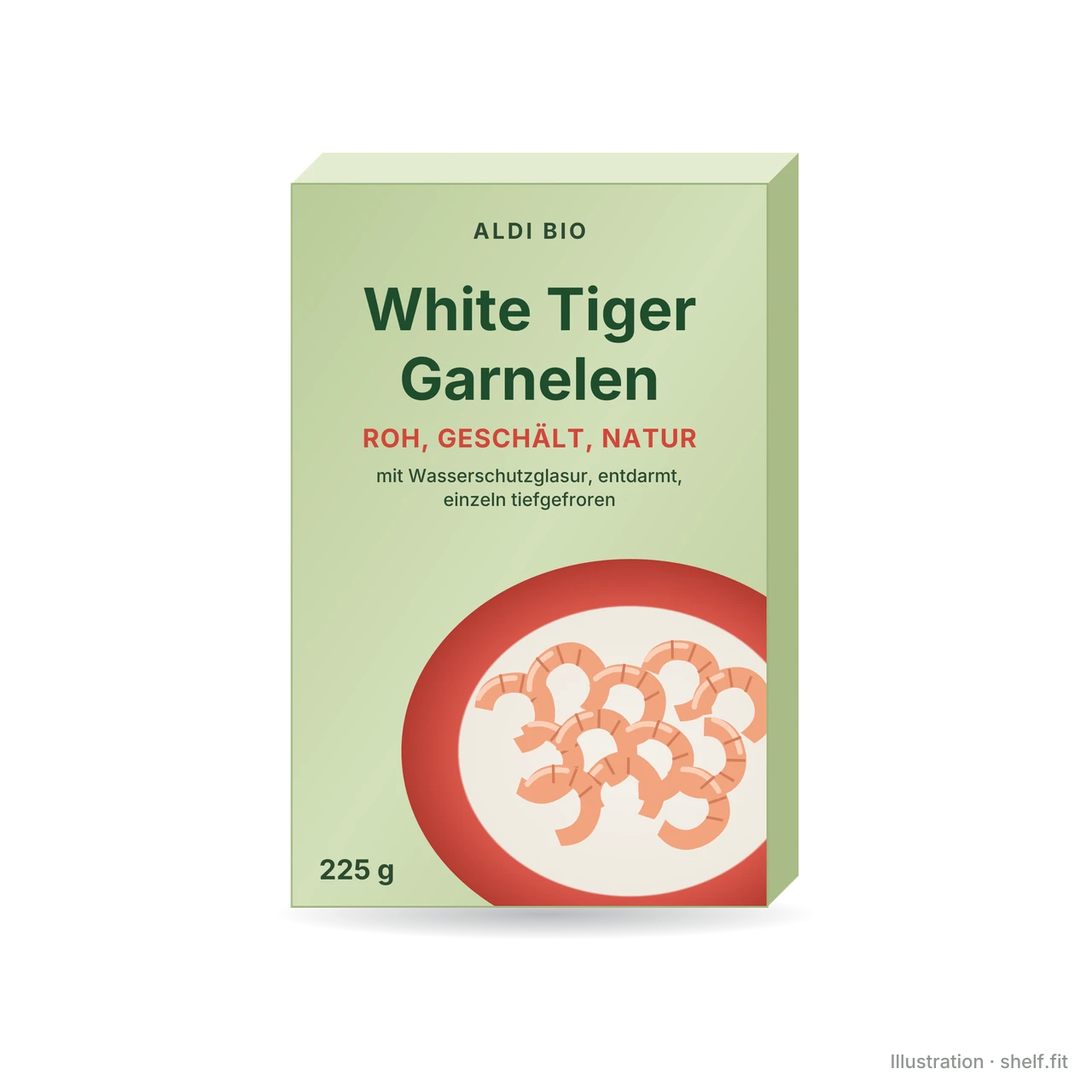Illustration: White Tiger Garnelen, roh, geschält, natur