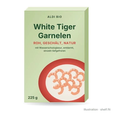 Illustration: White Tiger Garnelen, roh, geschält, natur