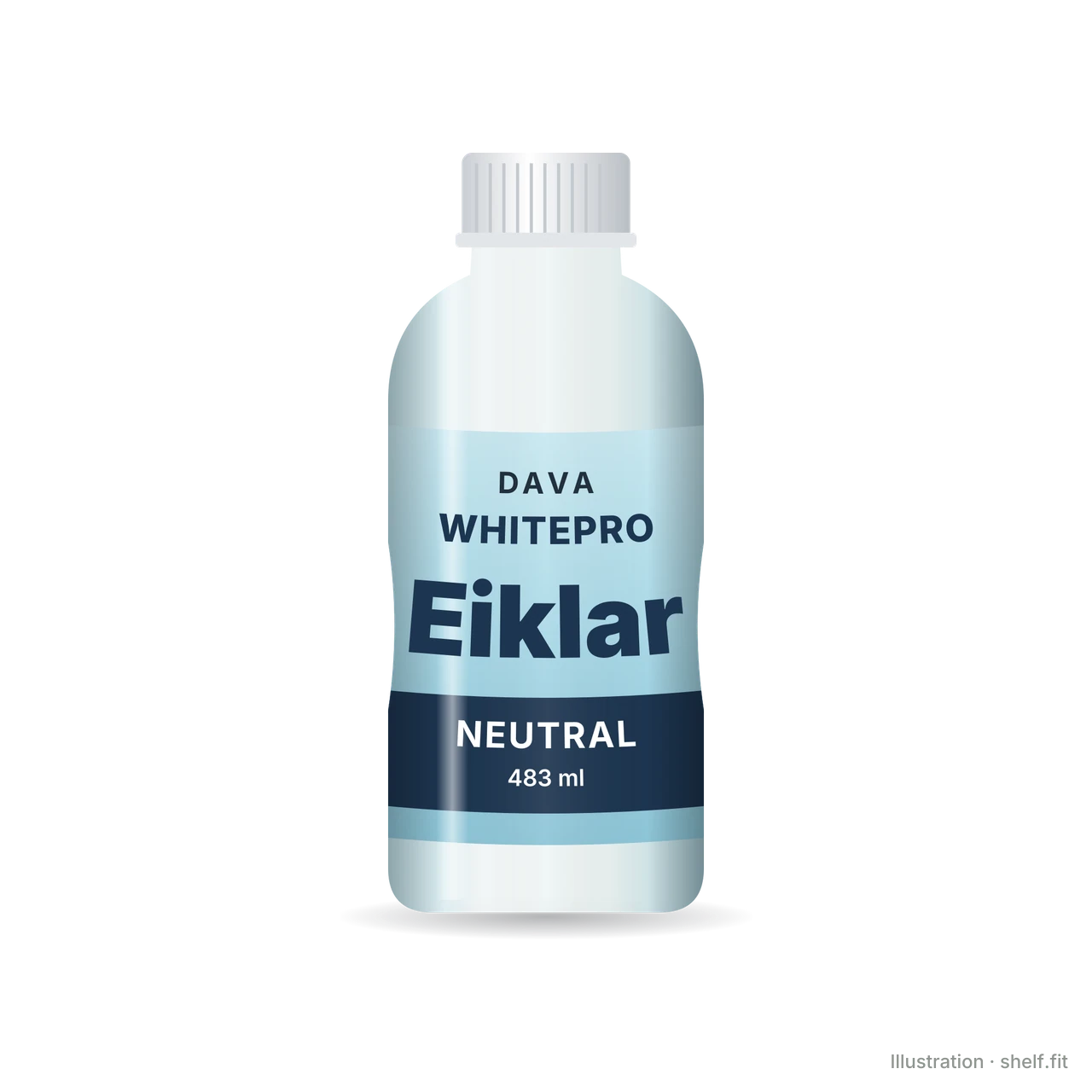 Illustration: DAVA whitePRO High Protein Neutral Egg White bottle, 483 ml