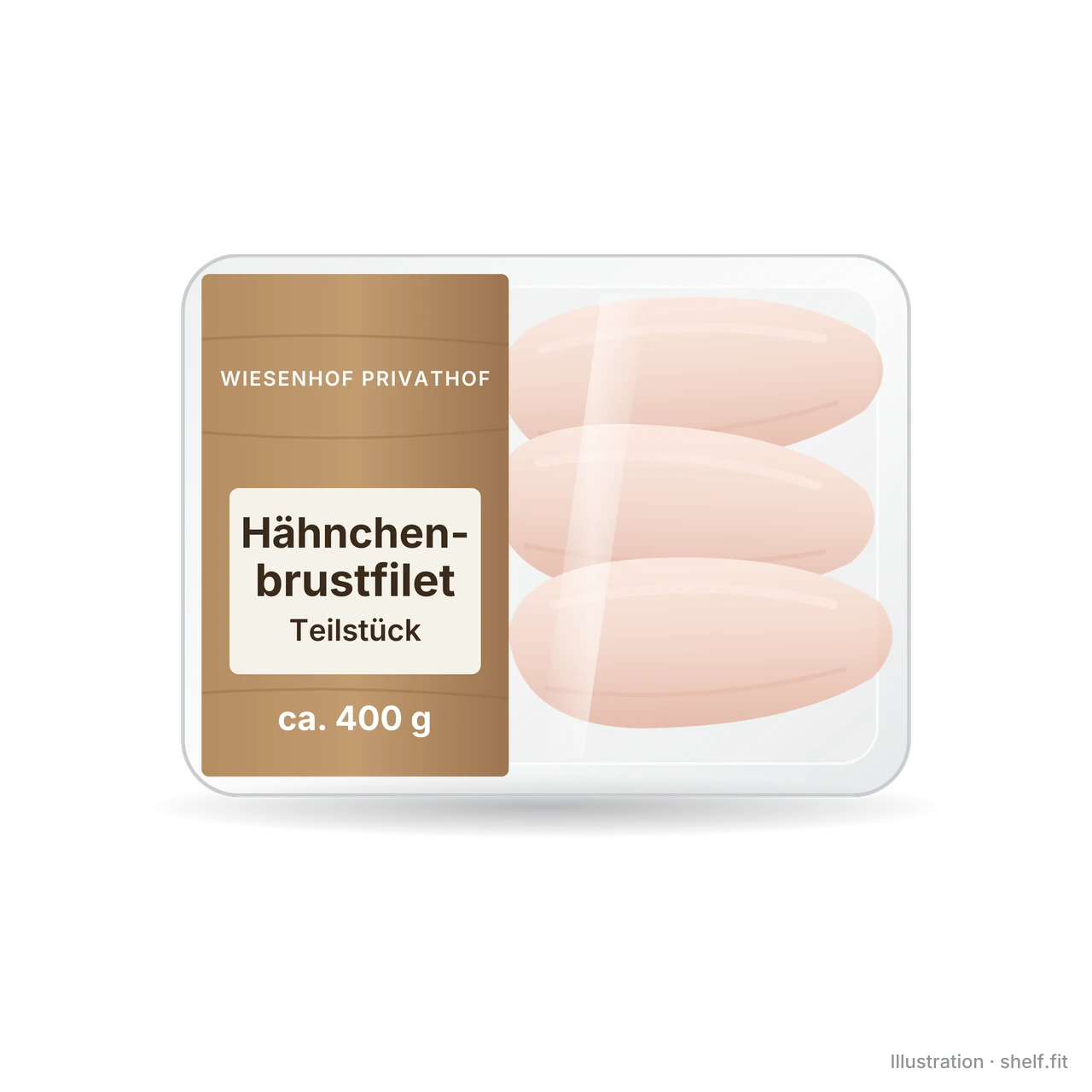 Illustration: Schale Wiesenhof Privathof Hähnchenbrustfilet Teilstück, ca. 400 g