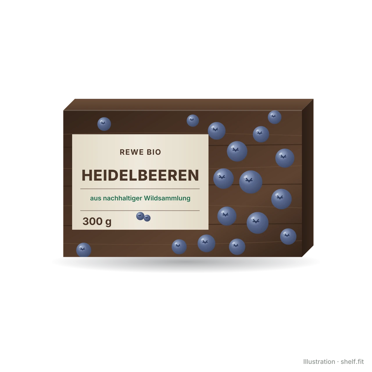 Illustration: Packung REWE Bio Wild-Heidelbeeren tiefgekühlt, 300 g
