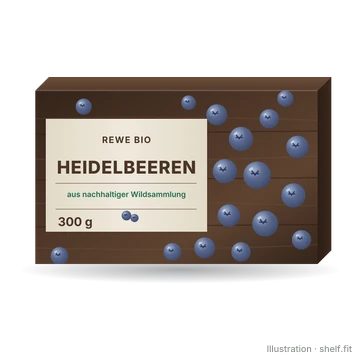 Illustration: Packung REWE Bio Wild-Heidelbeeren tiefgekühlt, 300 g