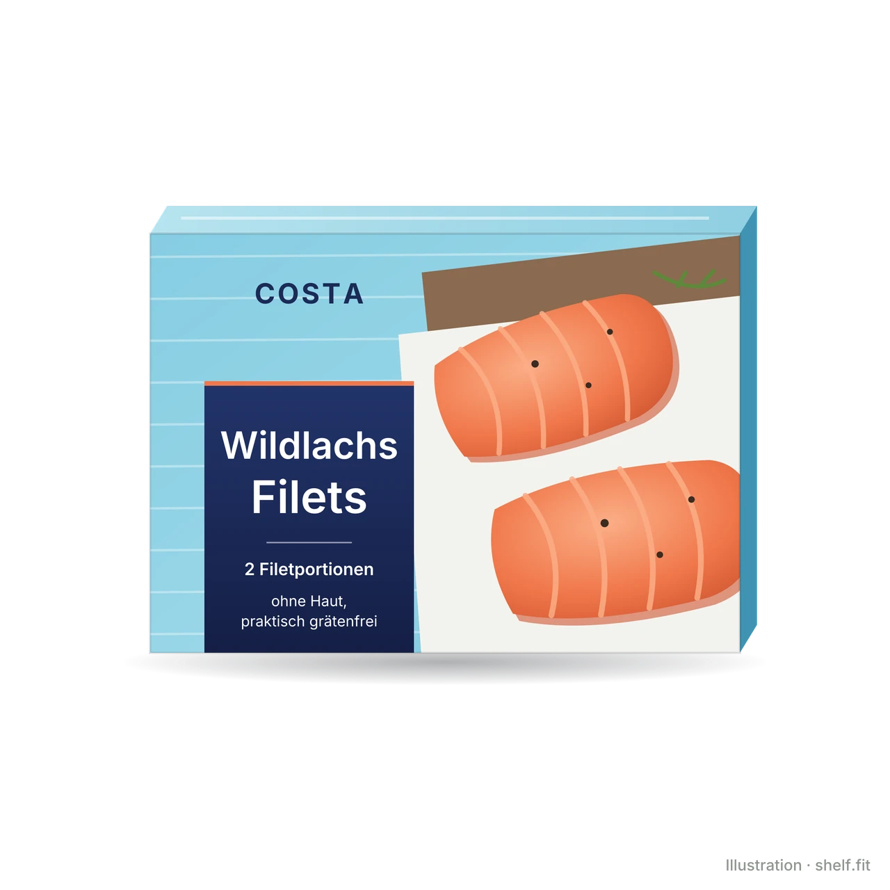 Illustration: Packung Costa MSC Wildlachs-Filets