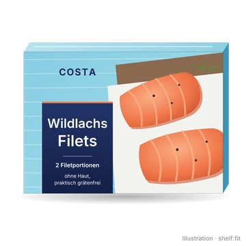 Illustration: Packung Costa MSC Wildlachs-Filets