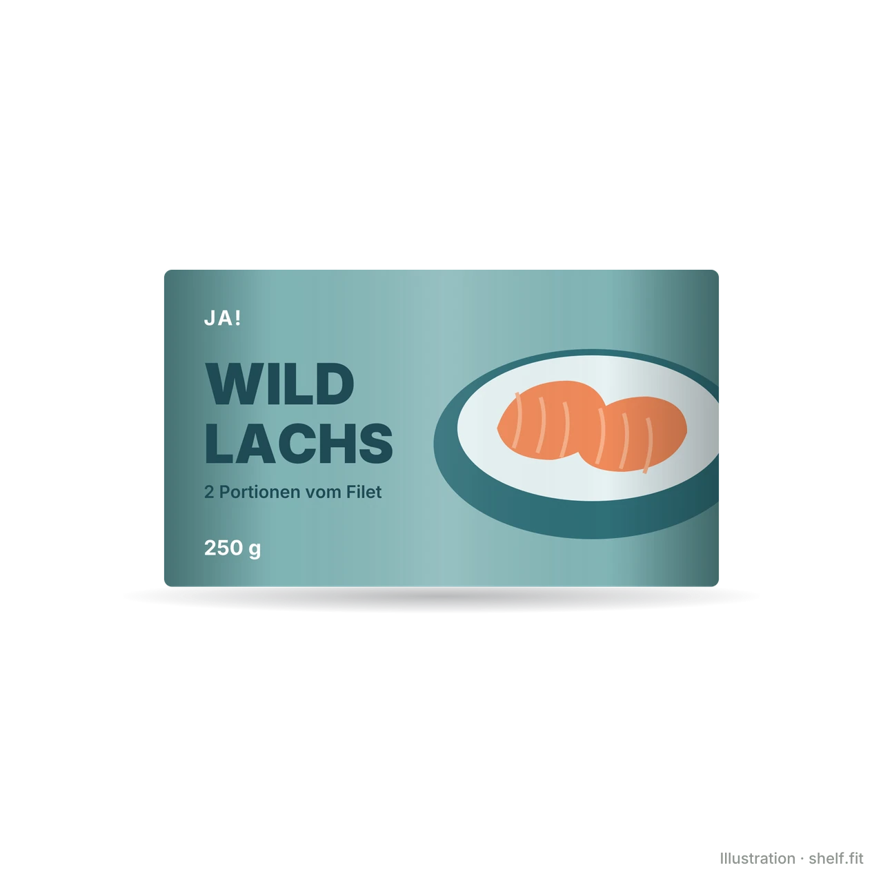 Illustration: Faltschachtel ja! Wildlachsfilets, 250 g