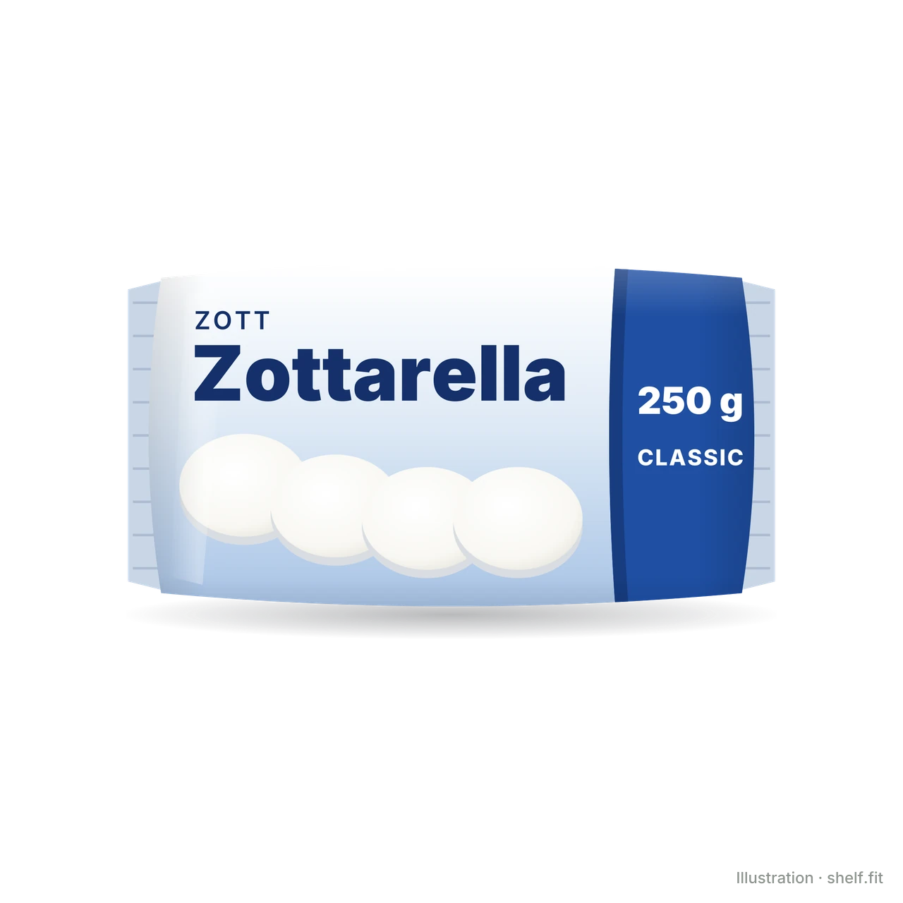 Illustration: Beutel Zott Zottarella Classic Rolle, 250 g